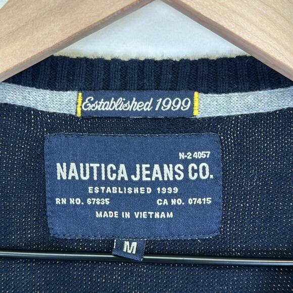 Nautica Knitted Blue Sweater Men’s Medium - Picture 2 of 4